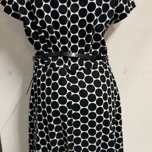 Connected Apparel Black and White Polka Dot Dress